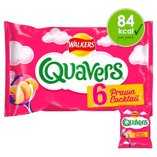 Walkers Quavers Prawn Cocktail Snacks 6X16g Tesco Groceries