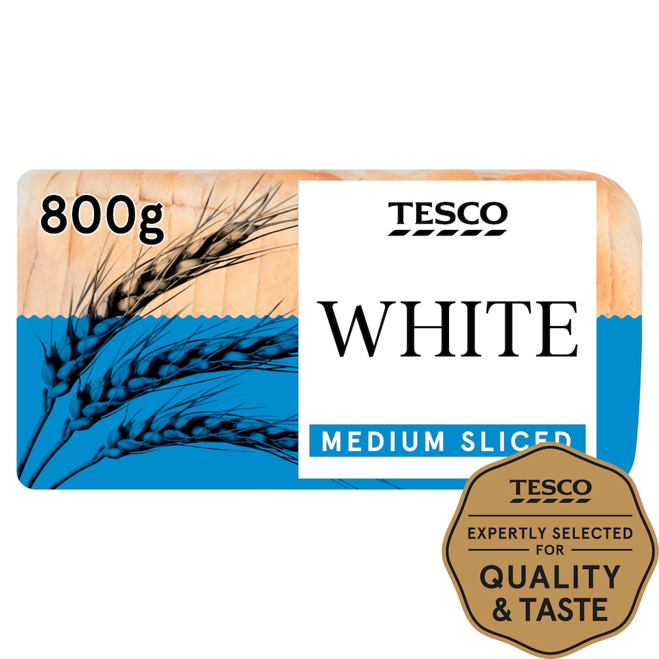 Tesco Medium Sliced White Bread 800g