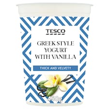Tesco Greek Style Vanilla Yogurt 450G