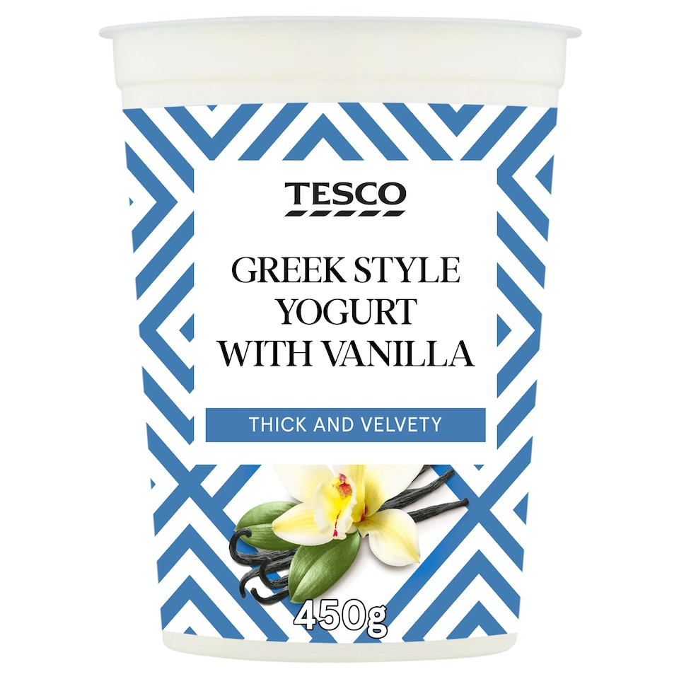 Tesco Greek Style Vanilla Yogurt 450G