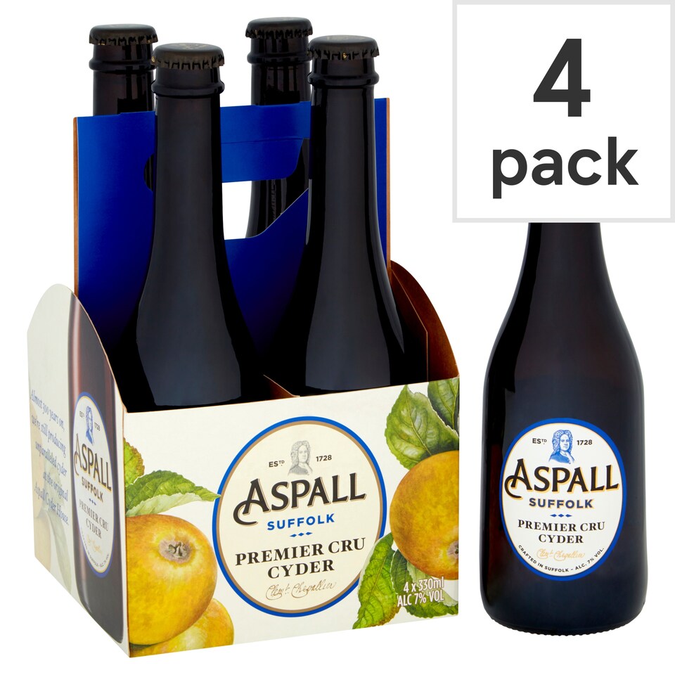 Aspall Premium Cru Apple Cider 4X330ml Bottle