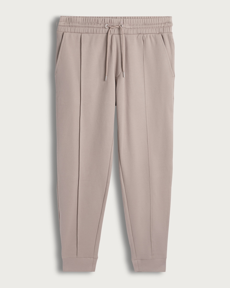 The F&F Edit Cotton Rich Twill Textured Cuffed Joggers in Brown