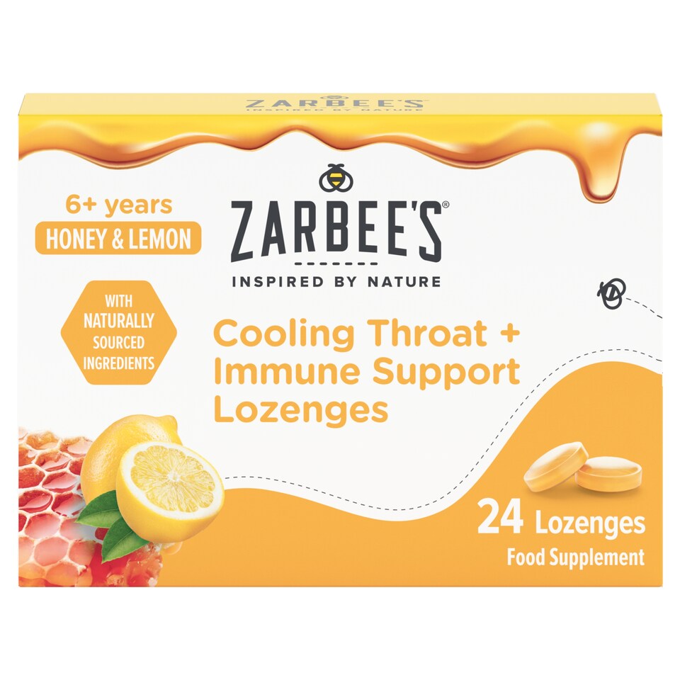 image 1 of Zarbee's Cooling Throat Honey & Lemon Lozenges 24s