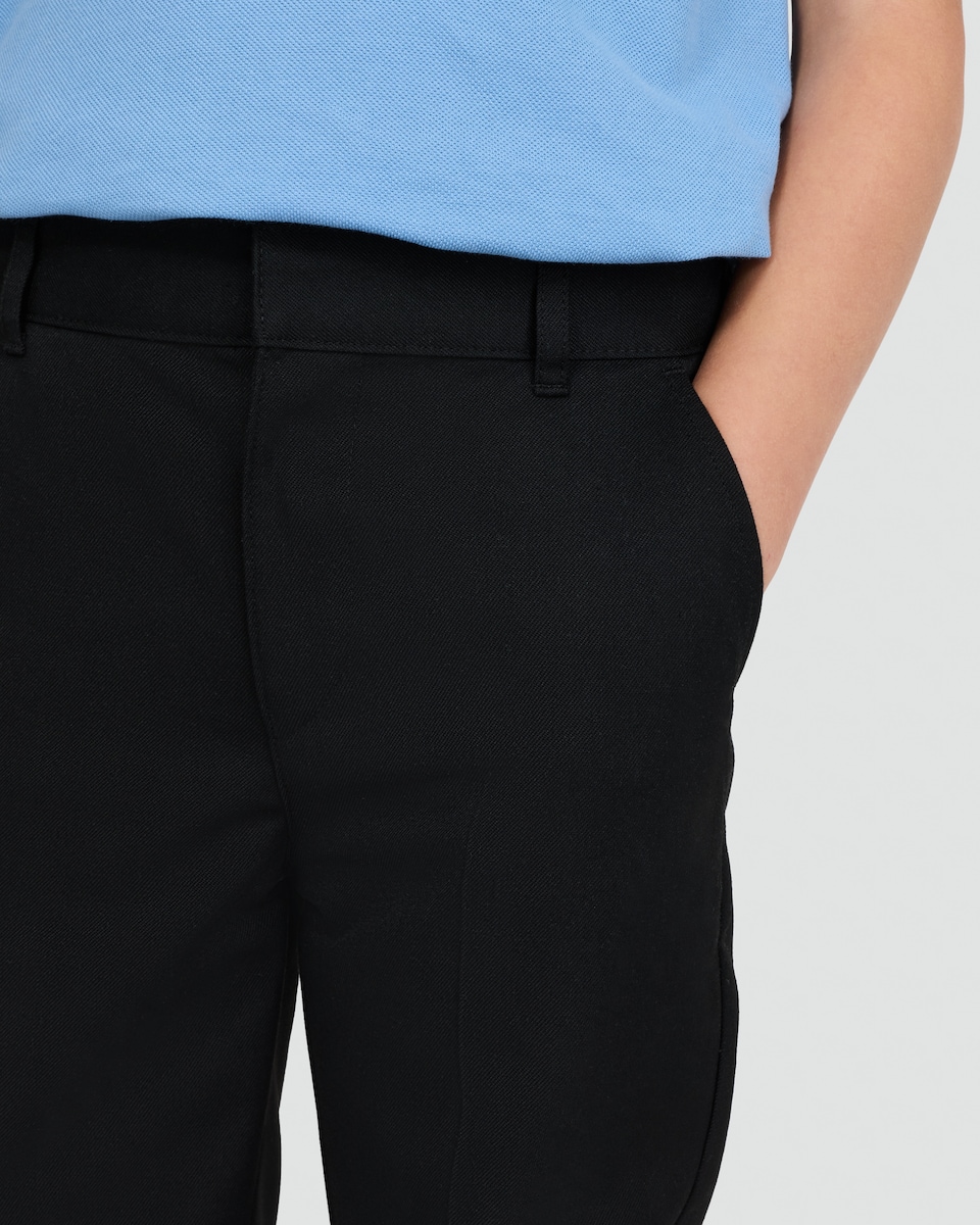 image 1 of F&F School Boys 2-Pack Regular Fit Longer Length Trousers in Black