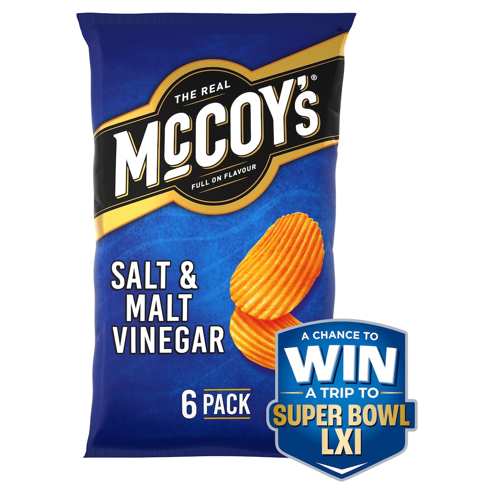 image 1 of McCoy's Salt & Malt Vinegar Multipack Crisps 6x25g