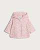 image 1 of F&F Baby Daisy Print Shower Resistant Zip Up Jacket in Pink