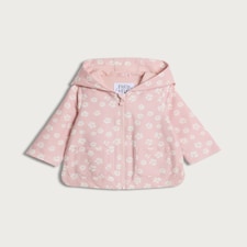F&F Baby Daisy Print Shower Resistant Zip Up Jacket in Pink