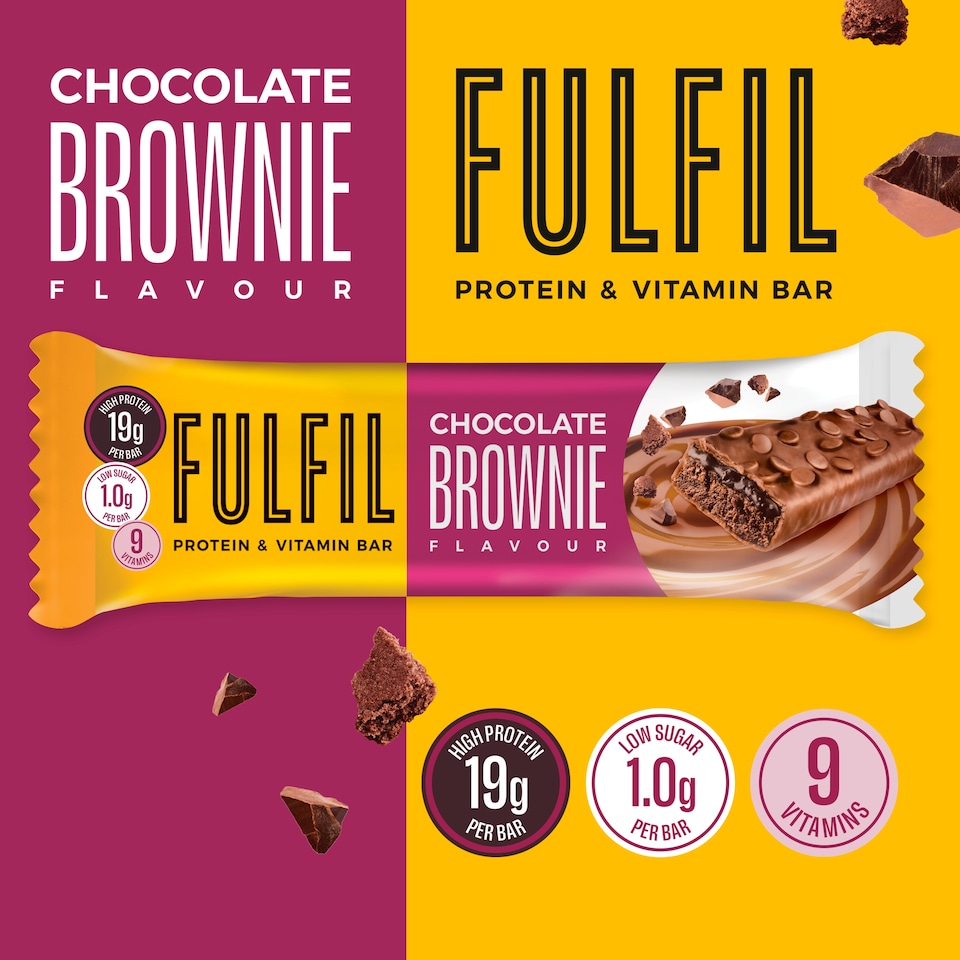 image 1 of Fulfil Chocolate Brownie Protein & Vitamin Bar 55g