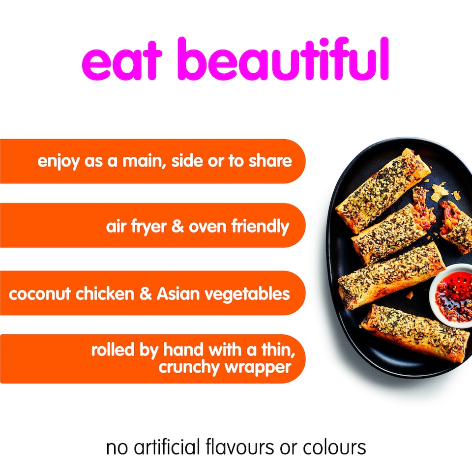 image 1 of itsu 4 coconut chicken jumbo spring rolls 300g 