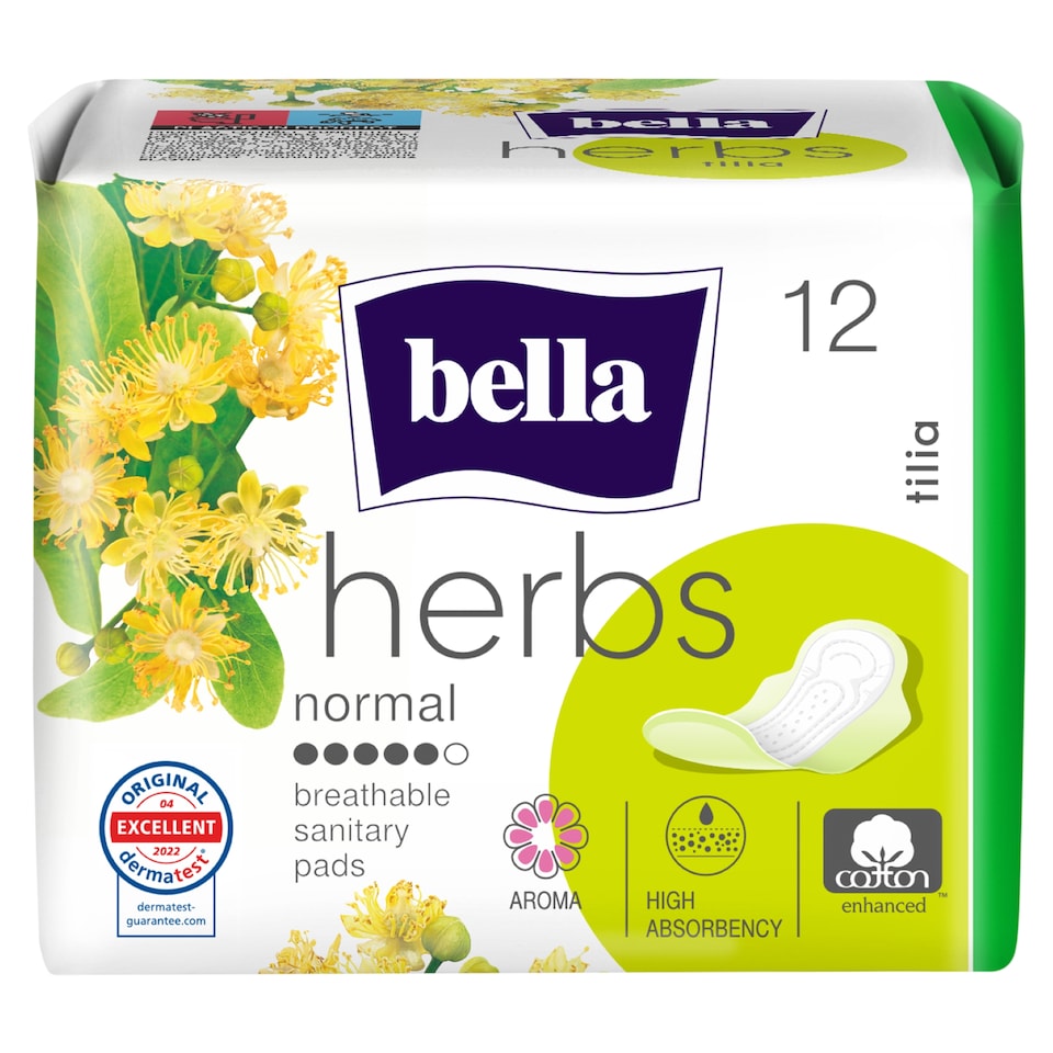 Bella Herbs Tilia Scented Sanitary Pads 12 pcs