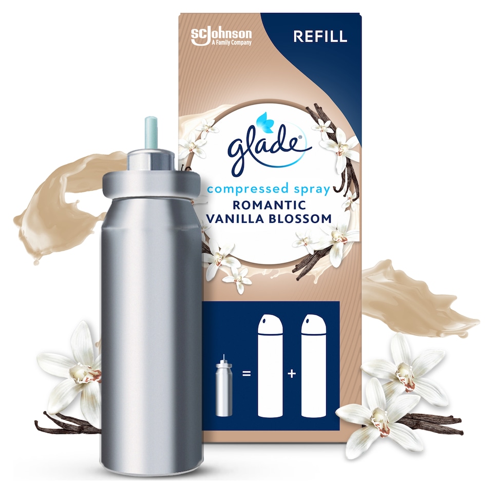 image 1 of Glade Compressed Spray Refill Romantic Vanilla Blossom 10ml