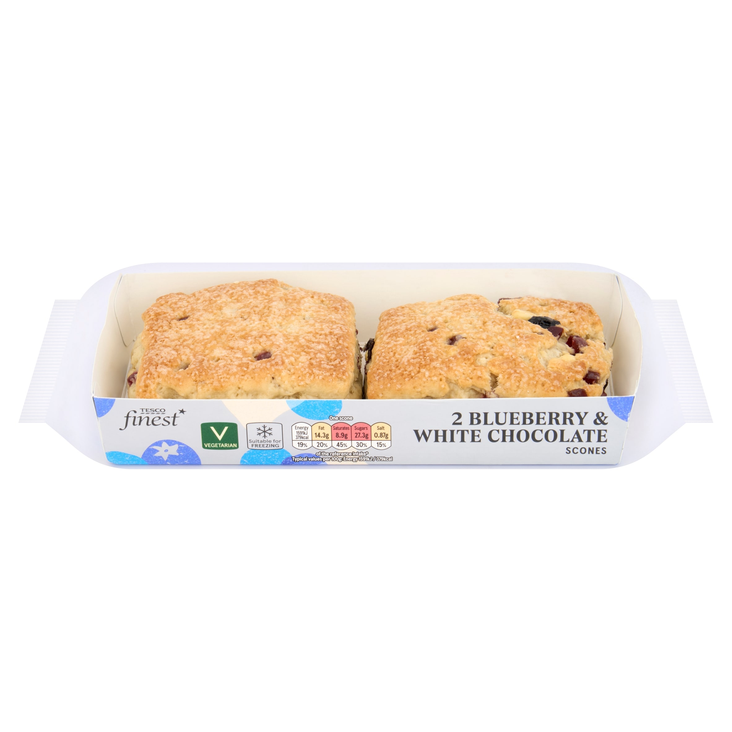 Tesco Finest 2 All Butter Blueberry & White Chocolate scone 100g