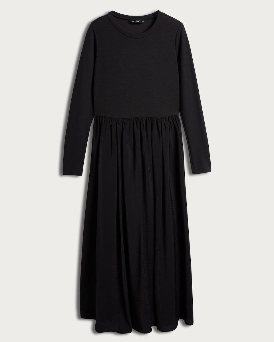 F&F Long Sleeved Midi Dress in Black