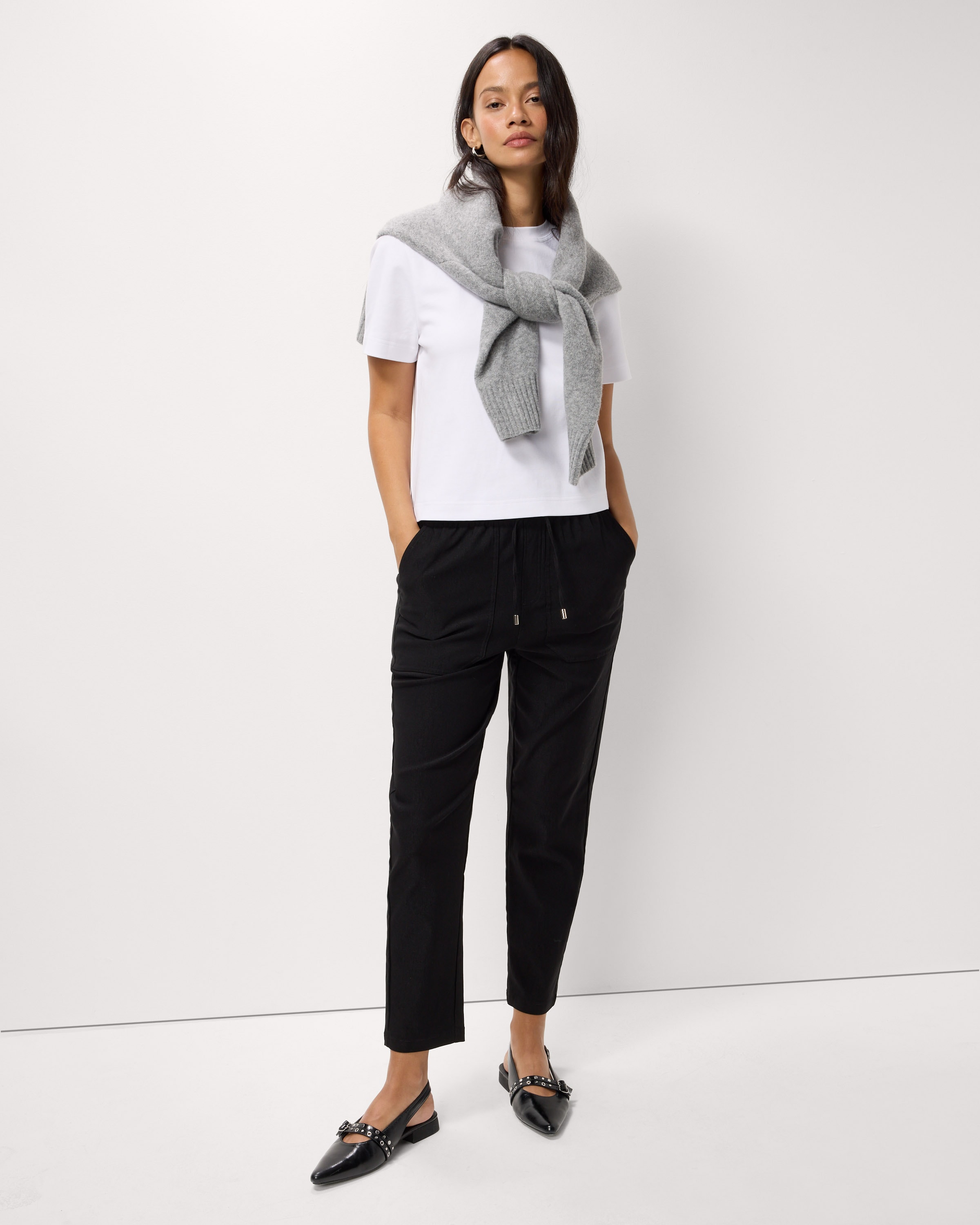 F&F Drawstring Trousers in Black