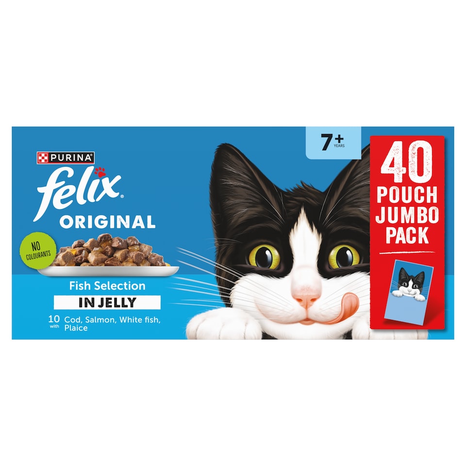 image 1 of Felix Original Senior Fish Selection in Jelly Cat food 40x85g
