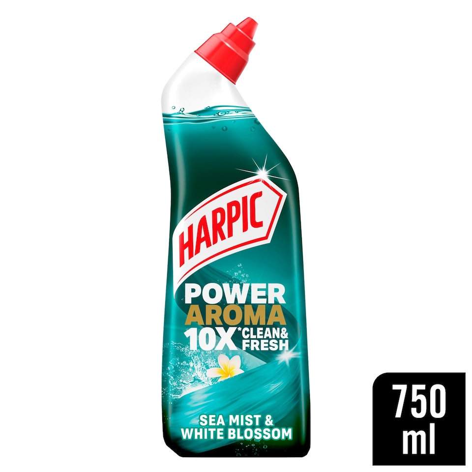 image 1 of Harpic Power Aroma Sea Mist & White Blossom Toilet Cleaning Gel 750ml