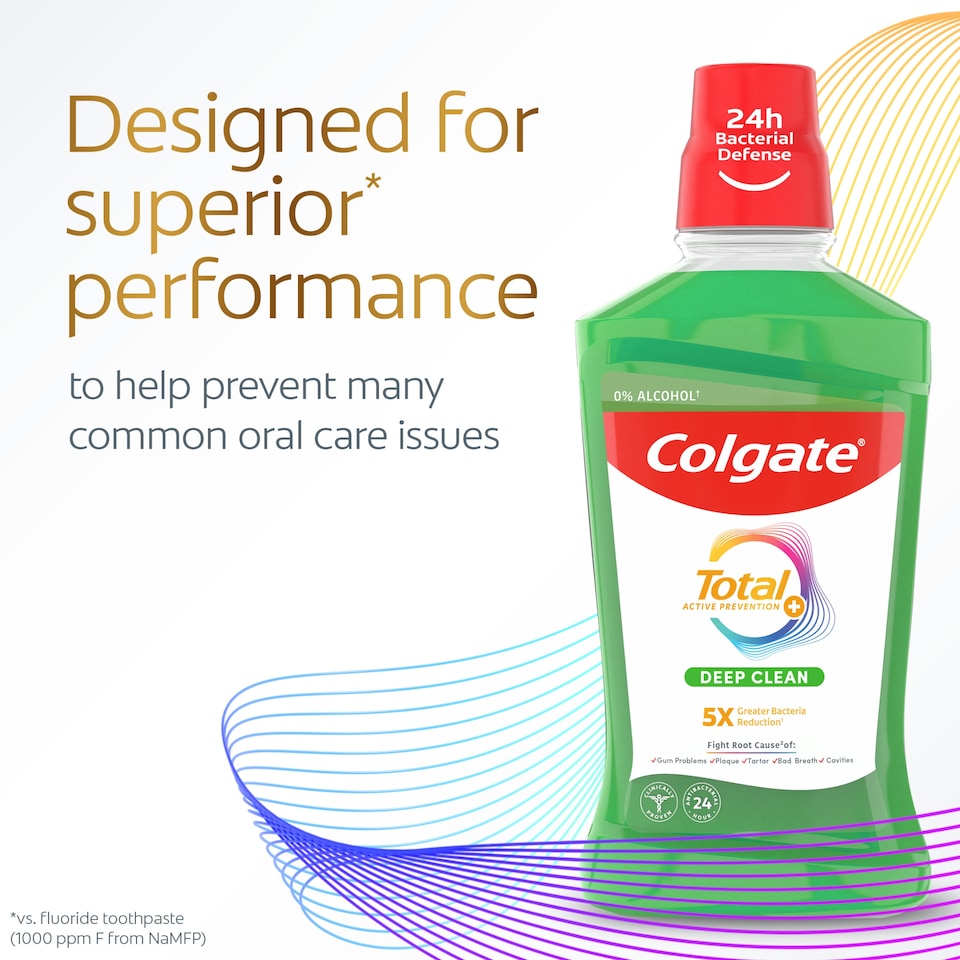 image 1 of Colgate Total Active Prevention+ Deep Clean Spearmint Mouthwash 500ml