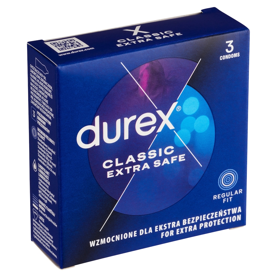 Obrázek 1 pro produkt Durex Classic Extra Safe Regular Fit kondomy 3 ks