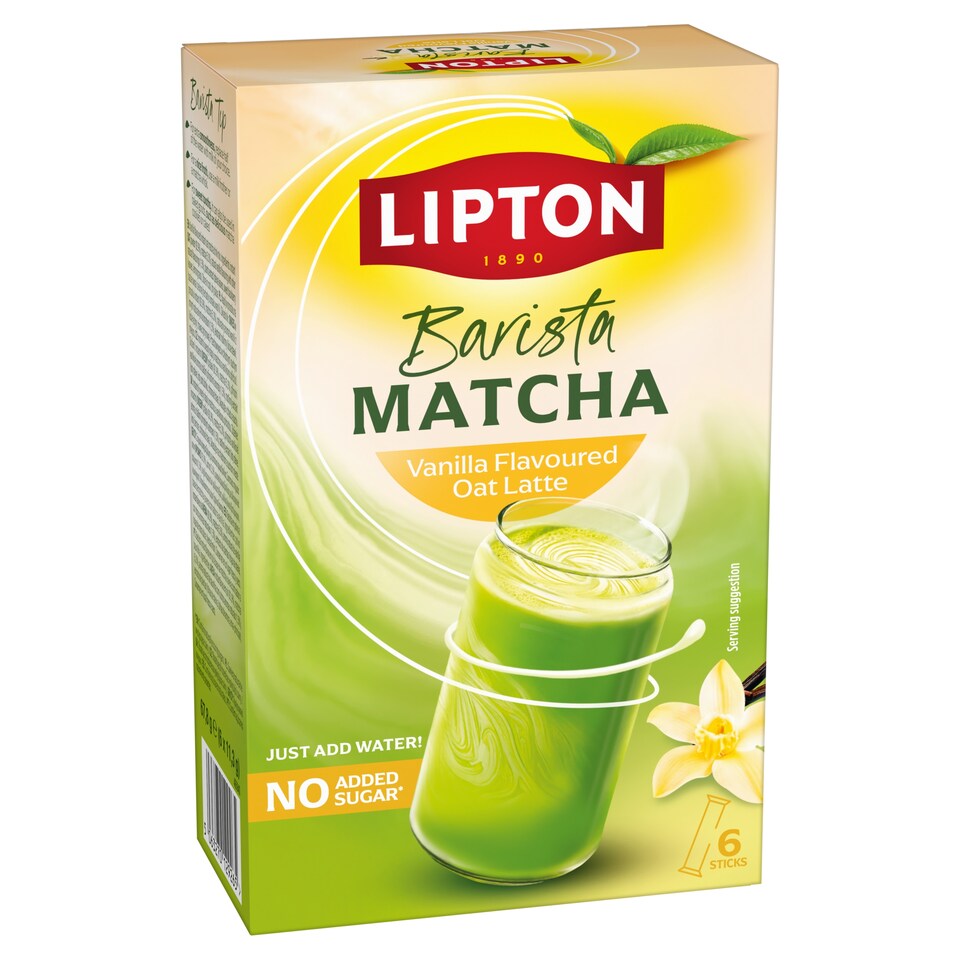 image 1 of Lipton Barista Matcha Instant Oat Drink with Matcha Vanilla Flavoured 6 x 11.3 g (67.8 g)