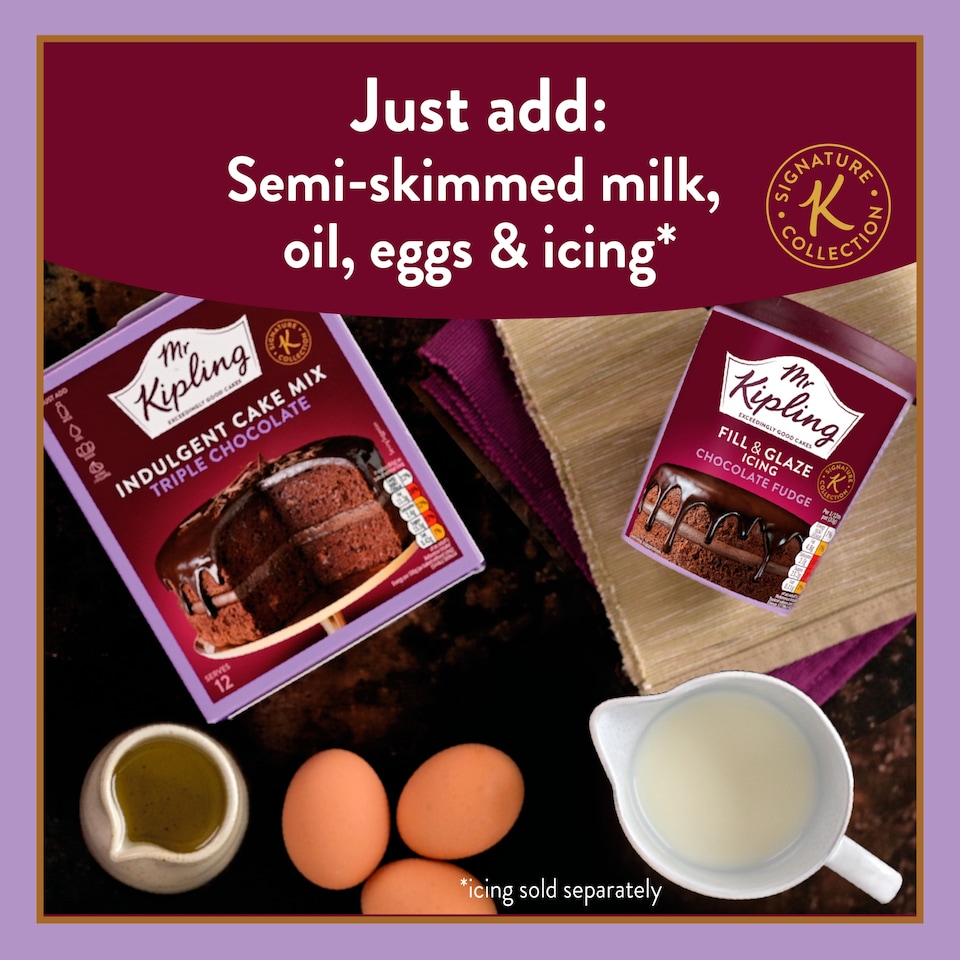 image 1 of Mr Kipling Signature Baking Triple Chocolate Cake Mix 416g