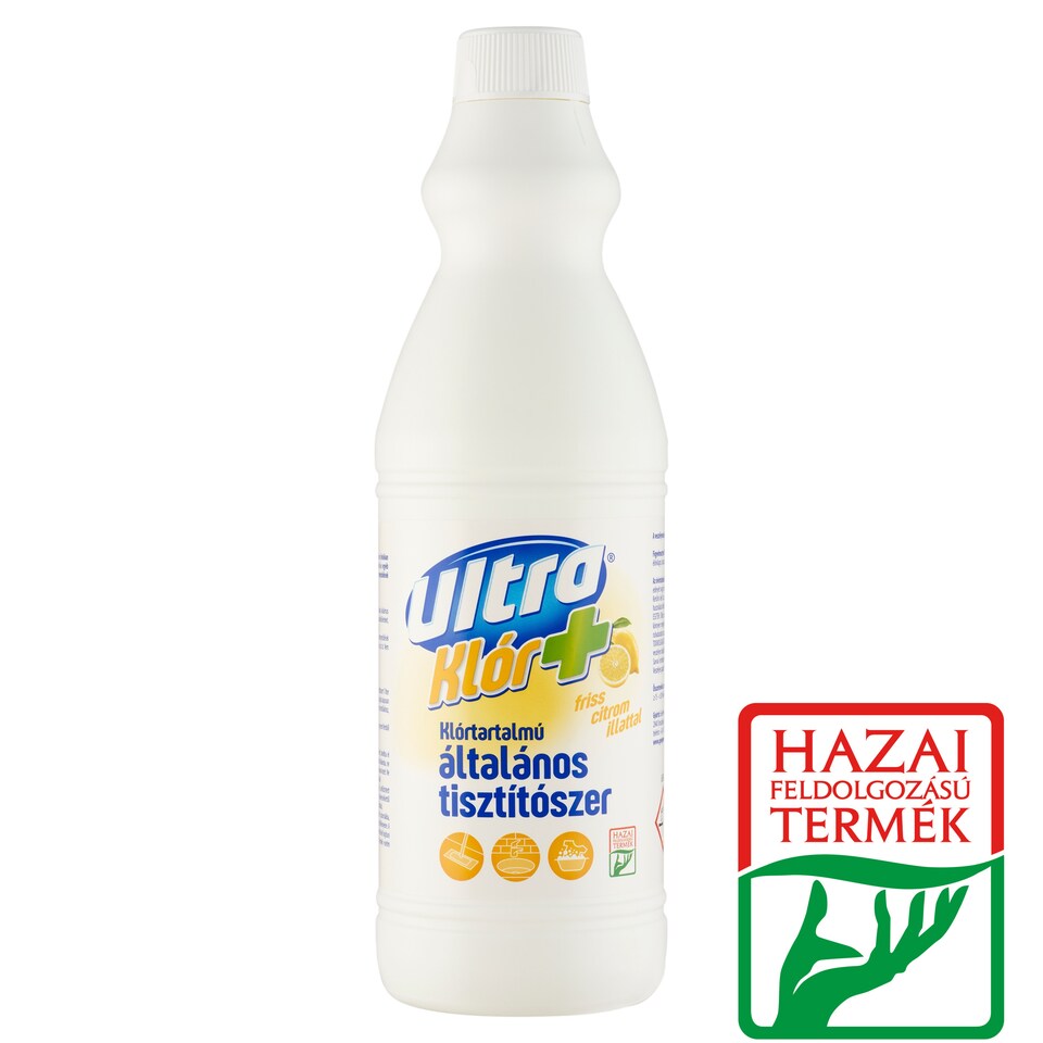 Ultra Klór+ citrom illatú, klórtartalmú általános tisztítószer 1 l