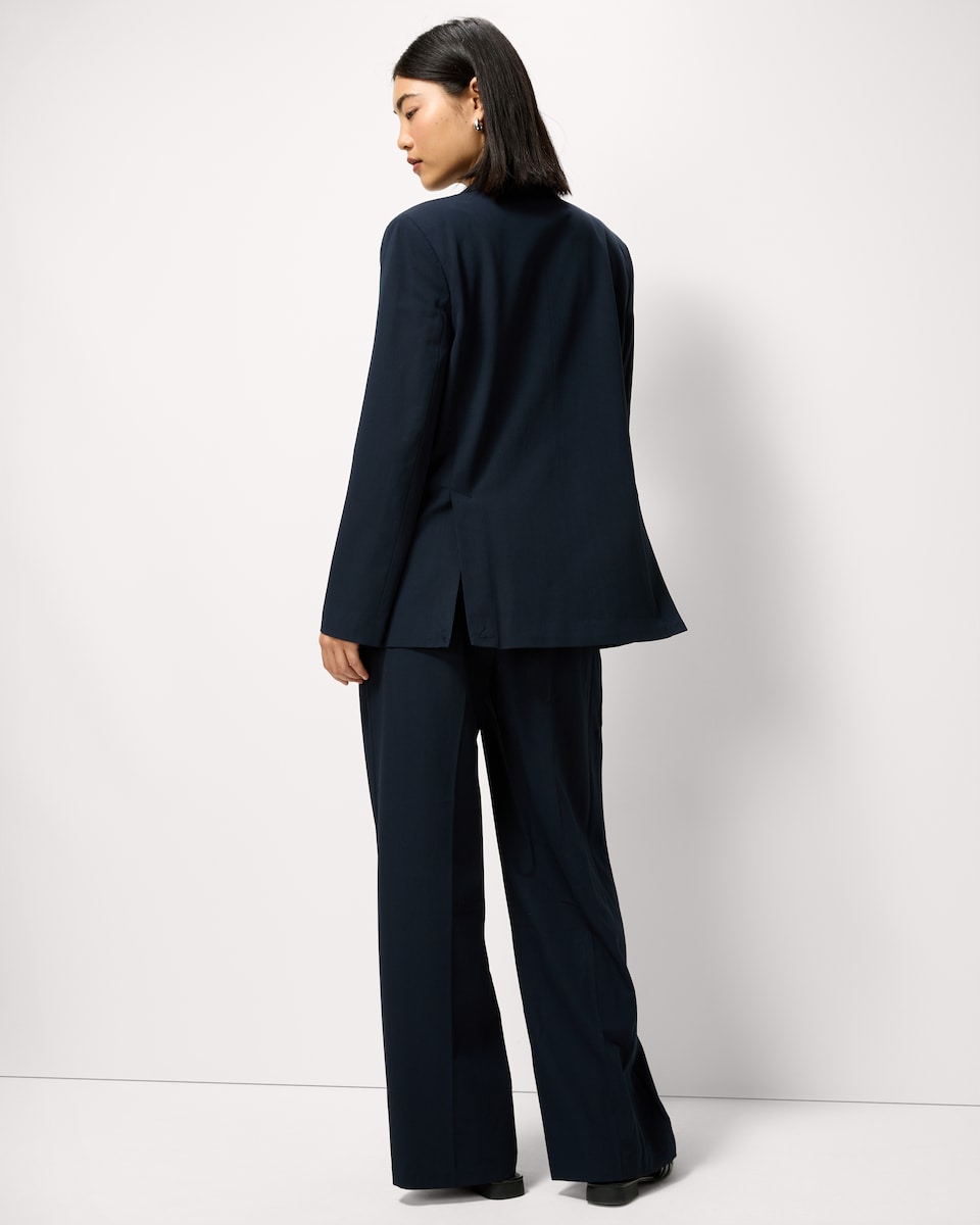 image 1 of F&F Pleated Wide Leg Co-ord Trousers in Navy