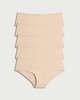 image 1 of F&F 5-Pack Cotton Rich High Rise Shorts in Nude