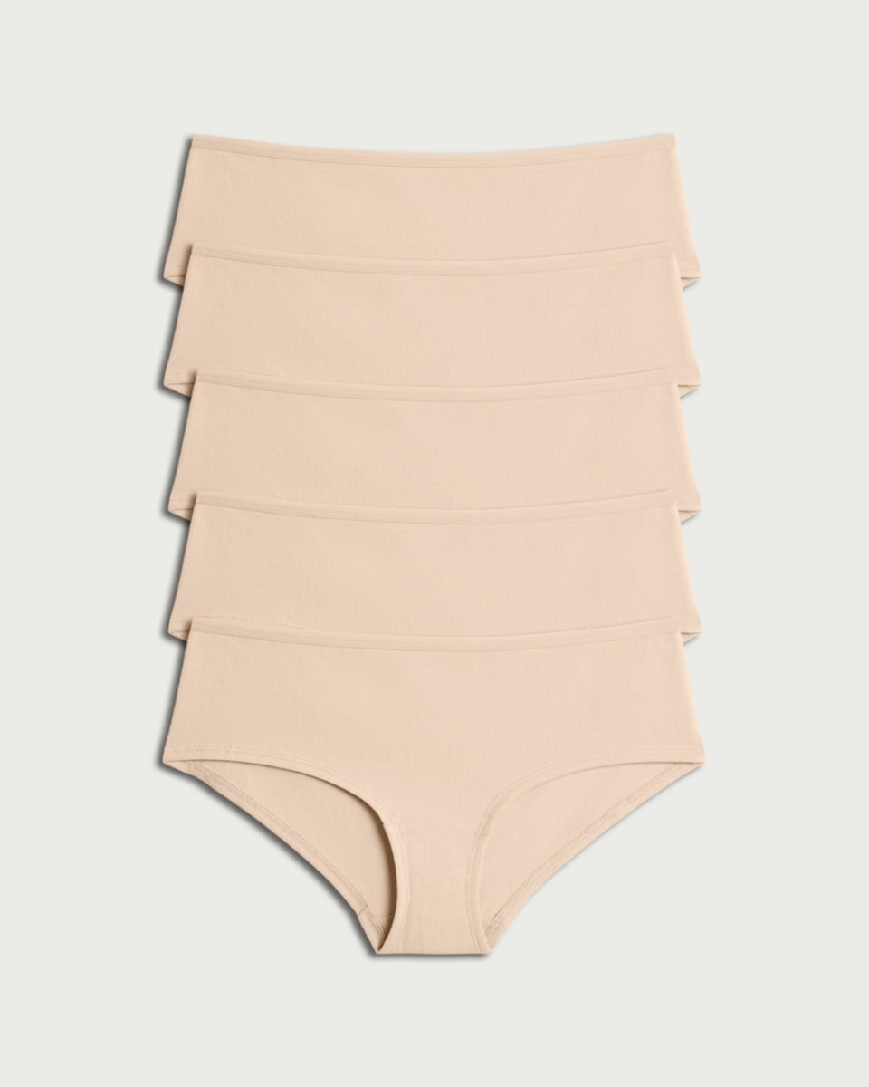 image 1 of F&F 5-Pack Cotton Rich High Rise Shorts in Nude
