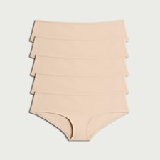 F&F 5-Pack Cotton Rich High Rise Shorts in Nude