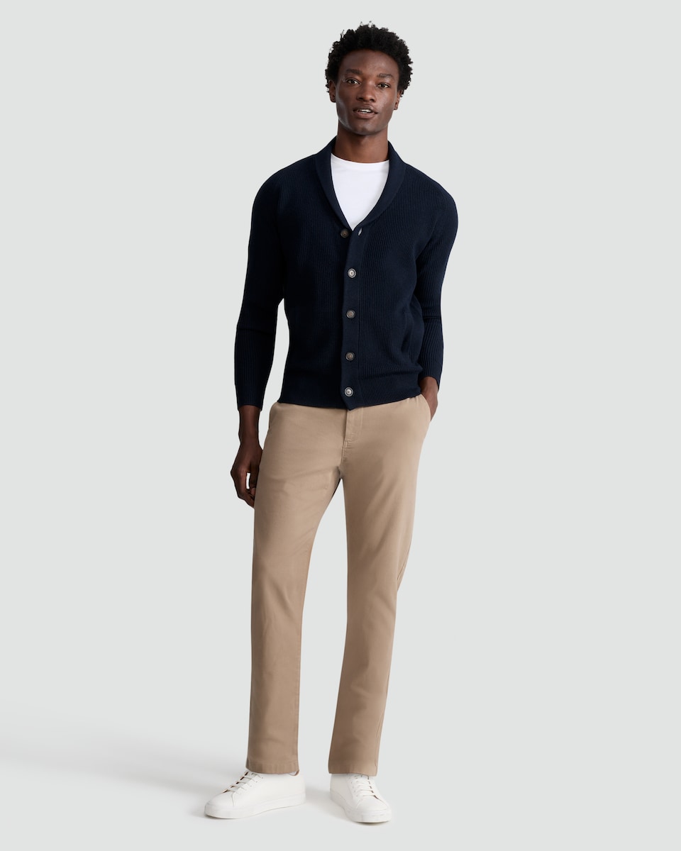 image 1 of F&F FREEFIT® Slim Leg Chino Trousers in Stone