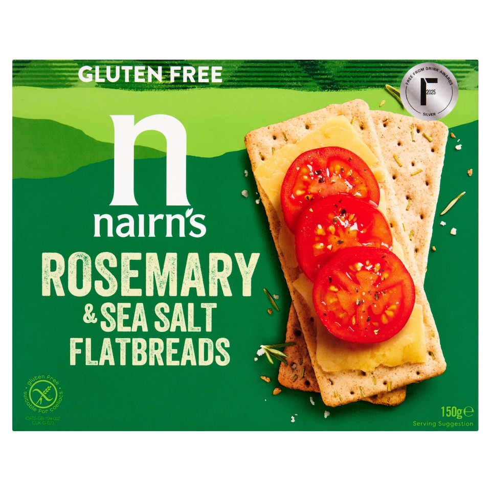 Nairn's Gluten Free Rosemary & Sea Salt Flatbreads 150g