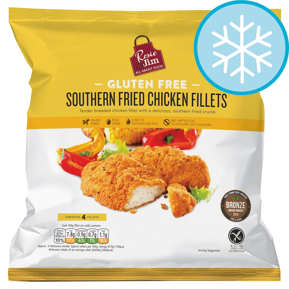 Rosie And Jim Gluten Free Southern Fried Chicken Fillets 400G