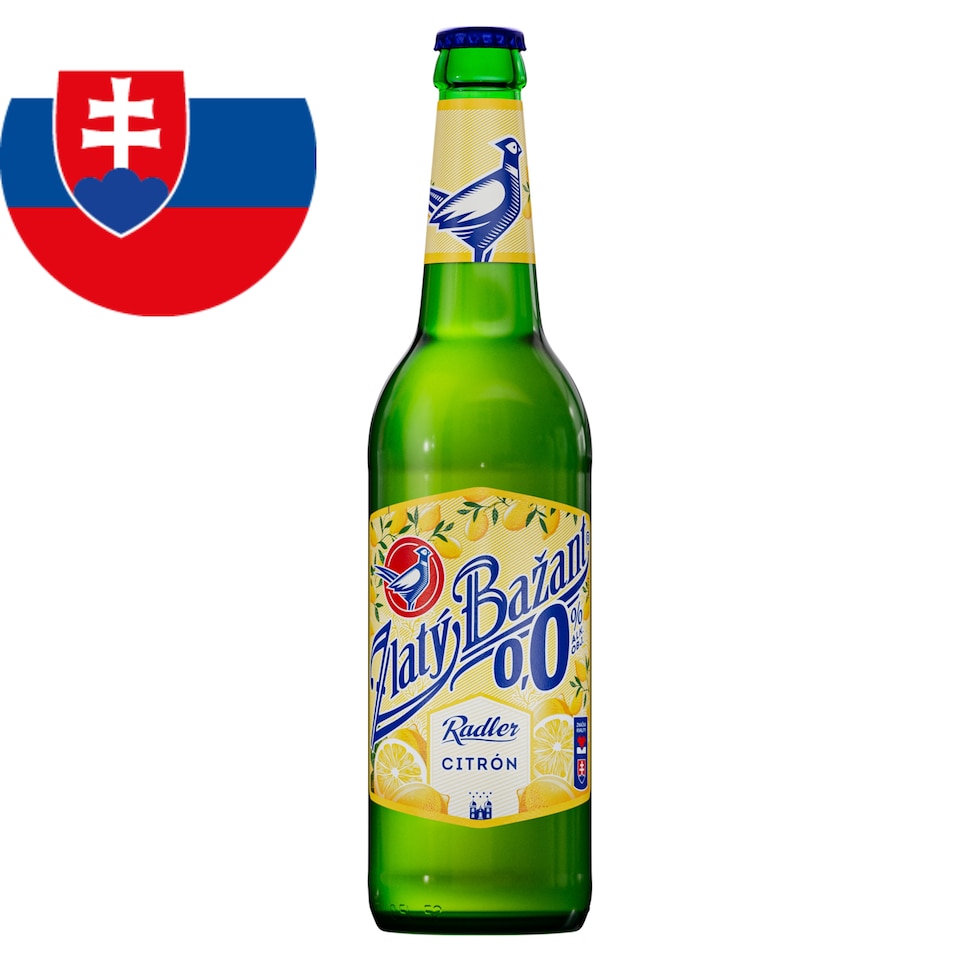 Zlatý Bažant Radler 0,0% Citrón fľaša 500 ml