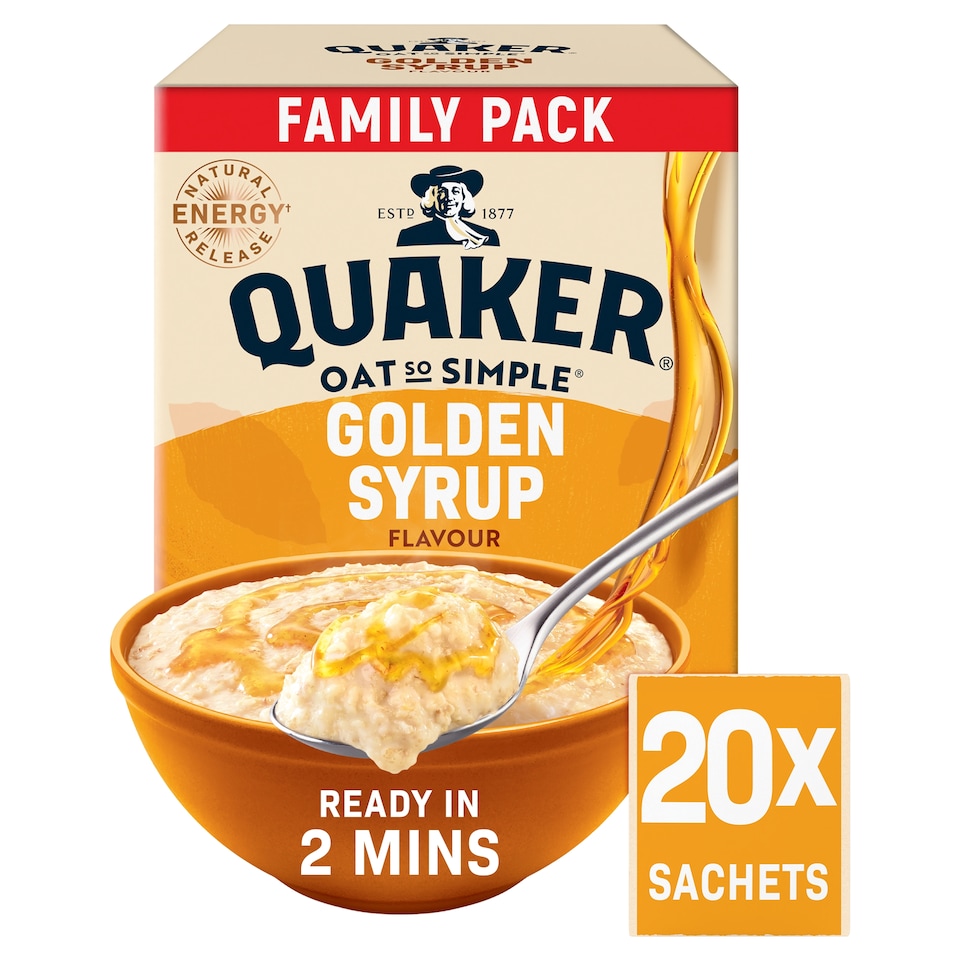 image 1 of Quaker Oat So Simple Golden Syrup Porridge Sachets 20x36g