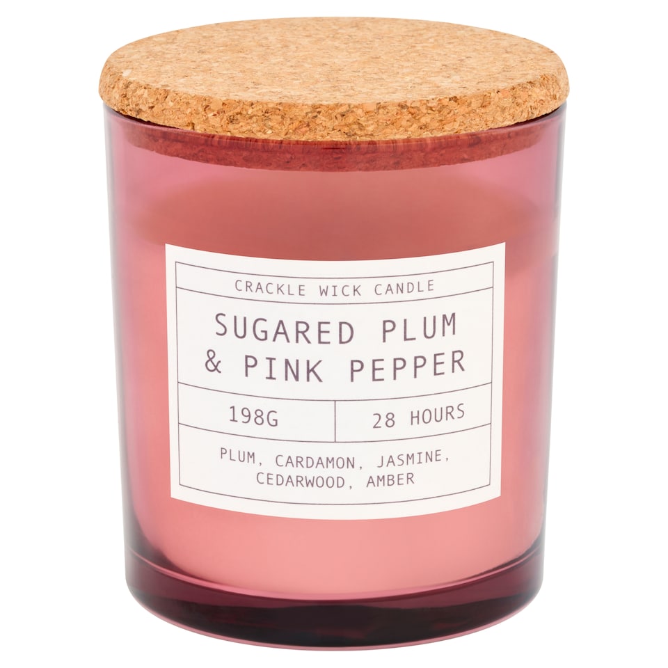 F&F Home Crackle Sugared Plum & Pink Pepper Candle 198g
