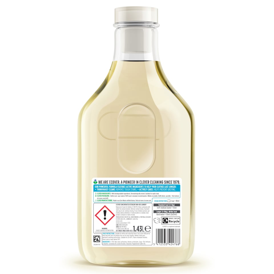 image 1 of Ecover Non Bio Concentrated Laundry Liquid 1.43Litre 40 Wash