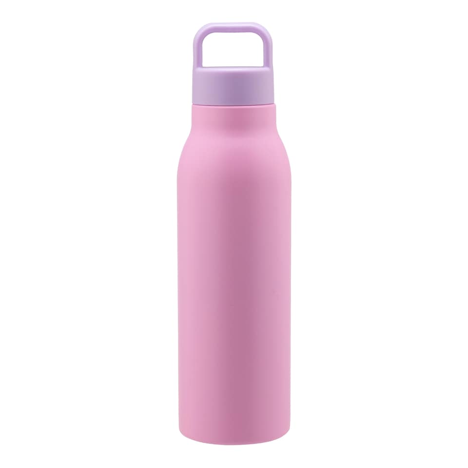 Tesco Pink with Lilac Lid Loop Insulated Loop Water Bottle 500ml