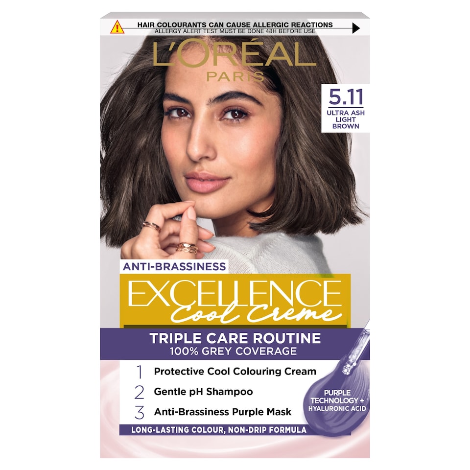 image 1 of L'Oreal Paris Excellence Core 5.11 Ultra Ash Light Brown Permanent Hair Dye