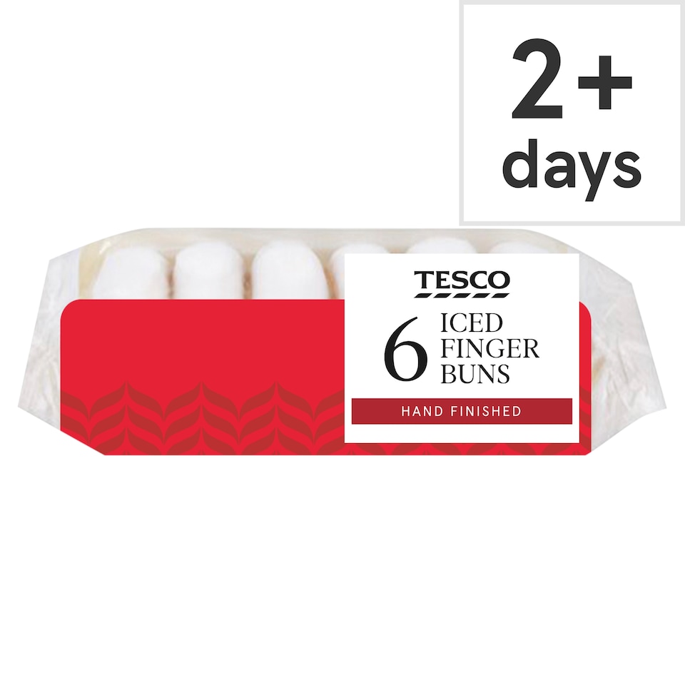 Tesco Iced Finger Buns 6 Pack