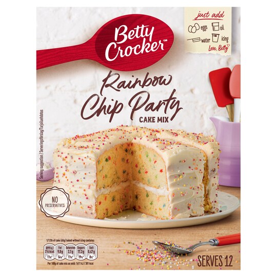 Betty Crocker Party Rainbow Cake Mix 425G Tesco Groceries