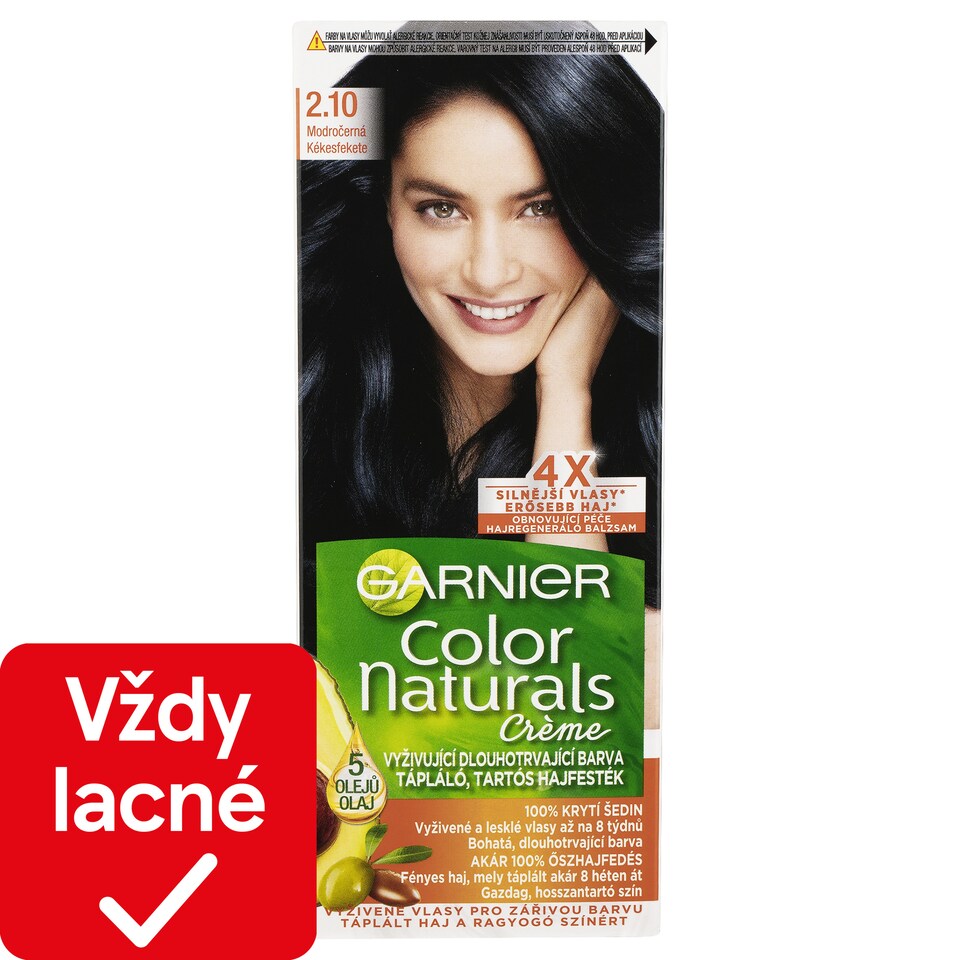 Garnier Color Naturals permanentná farba na vlasy 2 .10 Modročierna, 60 +40 +12 ml
