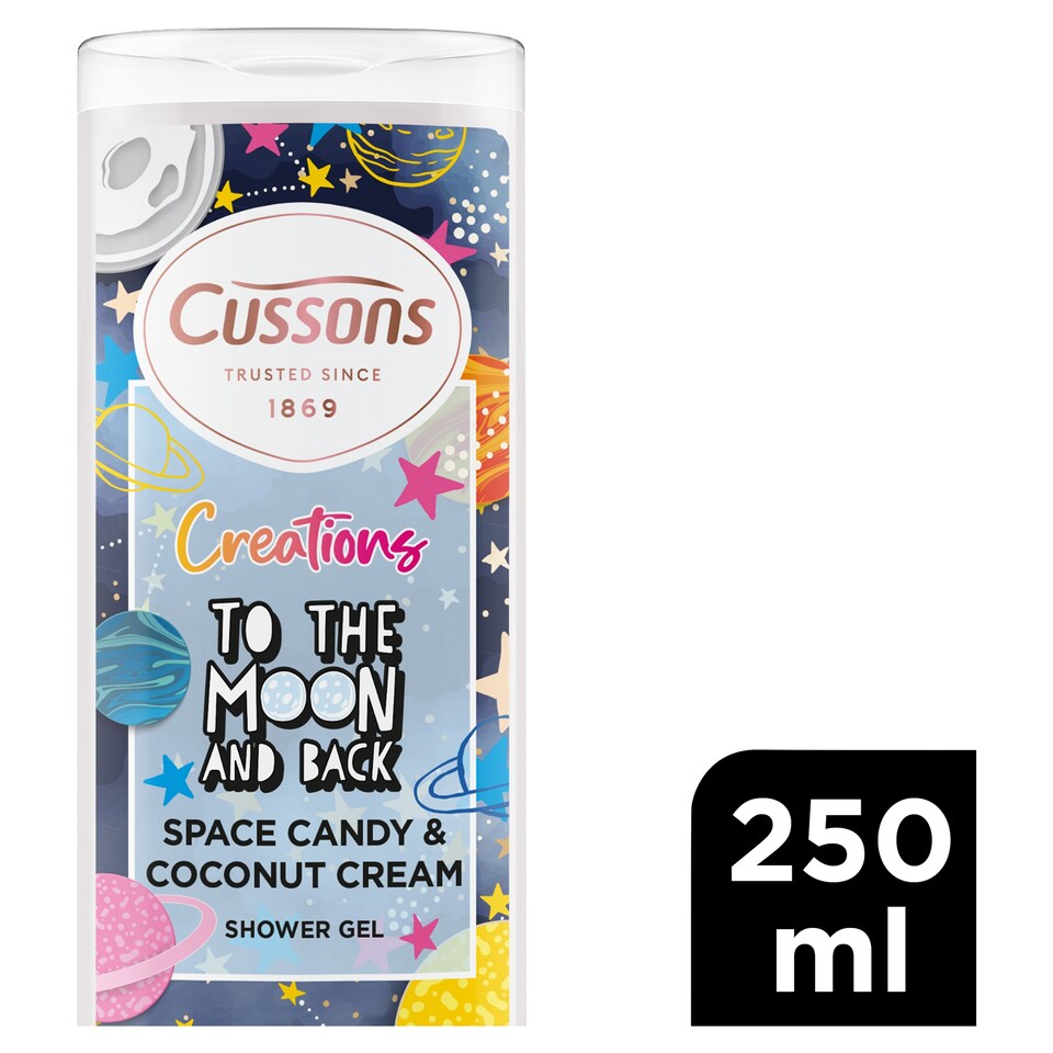 CUSSONS CREATIONS SHOWER GEL TO THE MOON AND BACK SPACE CANDY & COCONUT CREAM 250ML 