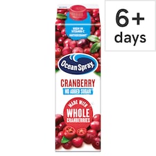 Ocean Spray No Added Sugar Cranberry Juice 1L