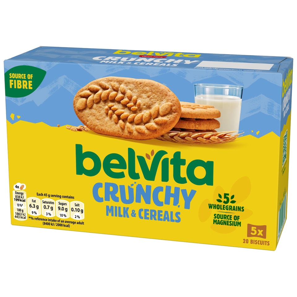image 1 of Belvita Breakfast Milk & Cereal Biscuit Snack Bars Pack 5 x 45g
