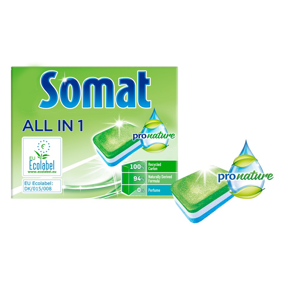 image 1 of Somat All in 1 ProNature Organic Dishwasher Tablets 60 Tabs