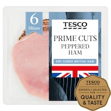 Tesco Prime Cuts Peppered Ham 125G