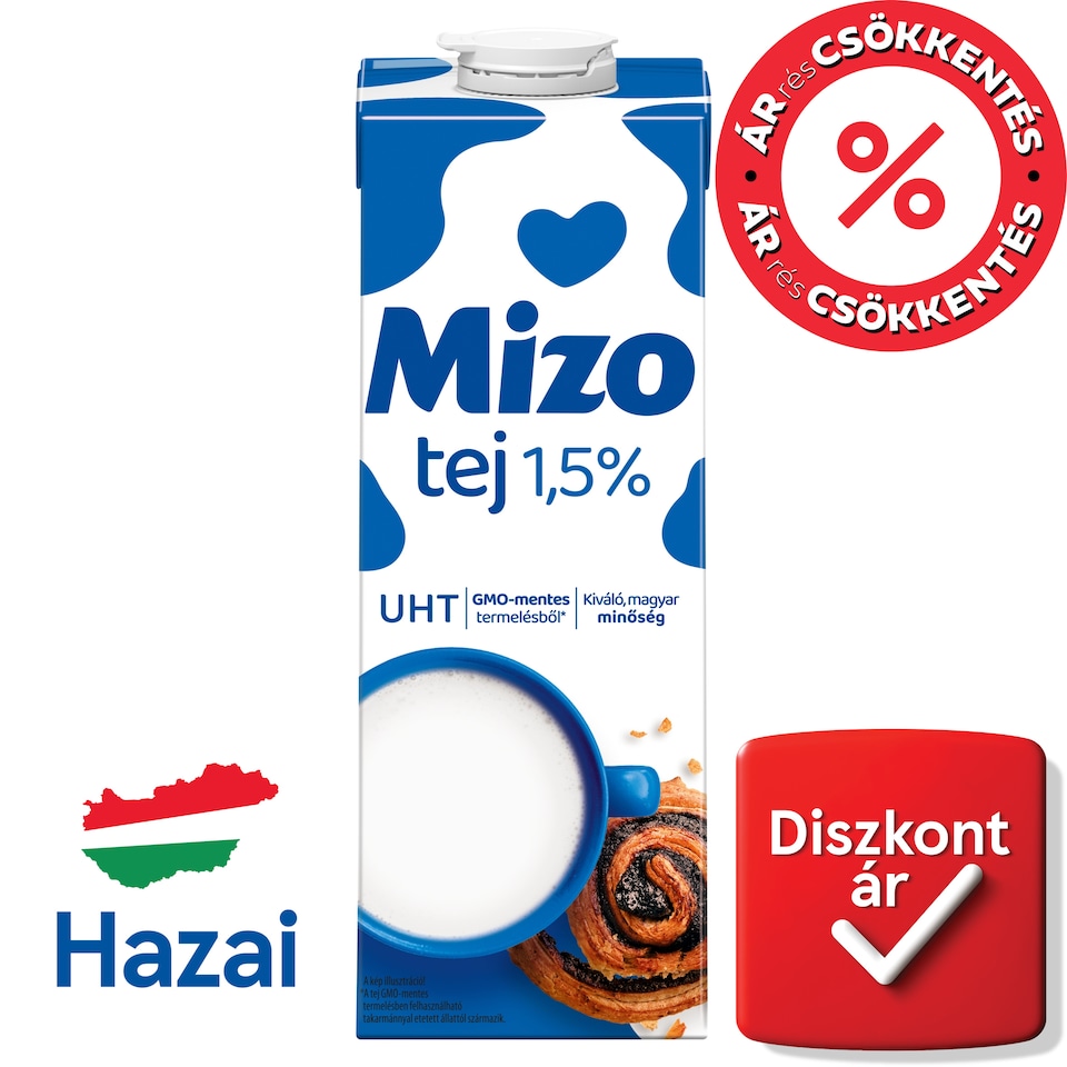 Mizo UHT zsírszegény tej 1,5% 1 l
