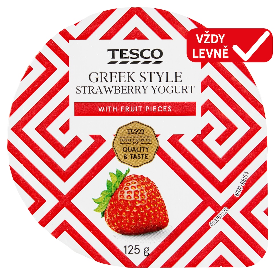 Tesco Greek Style Strawberry Yogurt 125g