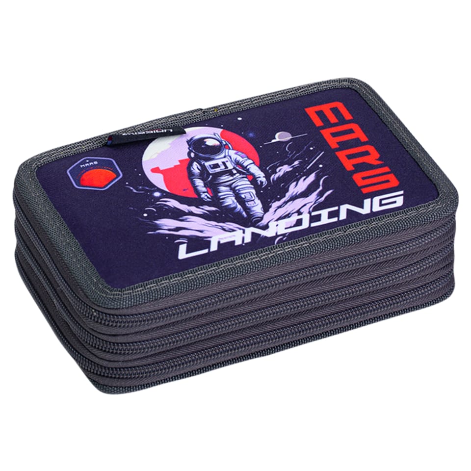 image 1 of Lizzy Boy's Pencil Case with 3 Zippers