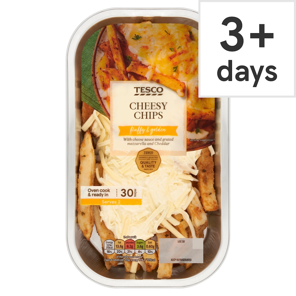 Tesco Cheesy Chips with Grated Mozzarella & Cheddar 400g